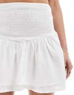 Pimkie Shirred Waist Rara Skirt In White For Women 12 Pimkie Shirred Waist Rara Skirt In White For Women -Cheap Fashnado Store 206676964 5