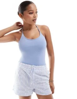 Pimkie Lace Up Back Detail Body In Blue For Women 10 Pimkie Lace Up Back Detail Body In Blue For Women -Cheap Fashnado Store 206774341 4