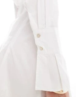 Pimkie Pocket Detail Flared Sleeve Cinched Waist Mini Shirt Dress In White For Women 10 Pimkie Pocket Detail Flared Sleeve Cinched Waist Mini Shirt Dress In White For Women -Cheap Fashnado Store 206774361 4