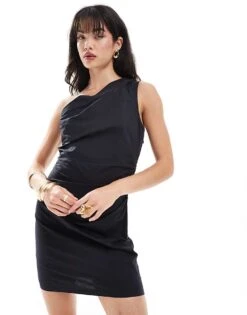 Pimkie Ruched One Shoulder Mini Dress In Black For Women