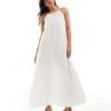 Pimkie Textured Linen Look High Neck Maxi Dress In White For Women 2 Pimkie Textured Linen Look High Neck Maxi Dress In White For Women -Cheap Fashnado Store 206774375 1 white