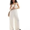 Pimkie Linen Blend Cami Strap Wide Leg Jumpsuit In Beige For Women -Cheap Fashnado Store 206774394 1 beige
