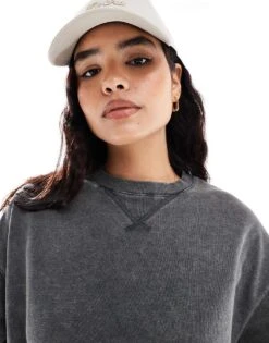 Pimkie Crew Neck T-shirt Co-ord In Dark Grey For Women Dark Grey Wash -Cheap Fashnado Store 206776067 4