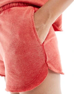 Pimkie Sweat Drawstring Shorts Co-ord In Red Wash For Women 10 Pimkie Sweat Drawstring Shorts Co-ord In Red Wash For Women -Cheap Fashnado Store 206776357 3