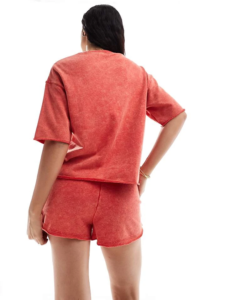 Pimkie Sweat Drawstring Shorts Co-ord In Red Wash For Women 7 Pimkie Sweat Drawstring Shorts Co-ord In Red Wash For Women - Image 5