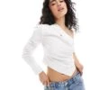 Pimkie Poplin One Shoulder Asymmetric Hem Top In White For Women -Cheap Fashnado Store 206776390 1 white