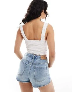 Pimkie Cropped Button Through Pleat Detail Top In White For Women 10 Pimkie Cropped Button Through Pleat Detail Top In White For Women -Cheap Fashnado Store 206776408 4