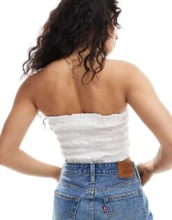 Pimkie Ruched Bandeau Top In White For Women -Cheap Fashnado Store 206776415 4