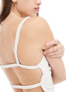 Pimkie Cami Strappy Back Top In White For Women -Cheap Fashnado Store 206776558 4