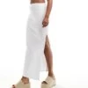 Pimkie Ribbed Side Split Maxi Skirt In White For Women Optical White 1 Pimkie Ribbed Side Split Maxi Skirt In White For Women Optical White -Cheap Fashnado Store 206776618 1 opticalwhite