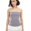 Pimkie Ribbed Bandeau Top In Charcoal For Women 2 Pimkie Ribbed Bandeau Top In Charcoal For Women -Cheap Fashnado Store 206777458 1 charcoal
