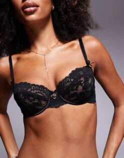 Boux Avenue Lana Plunge Lace Bra In Black For Women -Cheap Fashnado Store 206834680 3