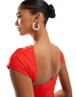 Pimkie Slinky Square Back Top In Red For Women -Cheap Fashnado Store 206834849 4