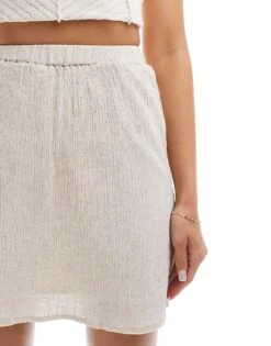 Pimkie Shirred Ruffle Hem Mini Skirt In Beige For Women -Cheap Fashnado Store 206834890 4