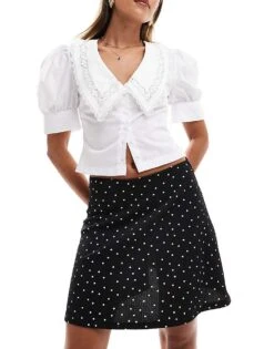 Pimkie Mini Skirt In Black Polka Dot For Women -Cheap Fashnado Store 206834902 4