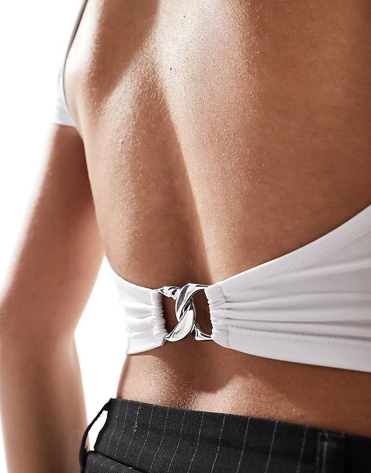 Pimkie Slinky Open Clasp Back Top In White For Women 4 Pimkie Slinky Open Clasp Back Top In White For Women - Image 2