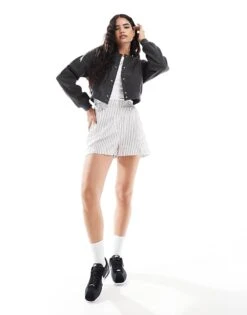 Pimkie Brushed Wool Look Bomber Jacket In Grey For Women -Cheap Fashnado Store 206834980 3