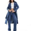 Pimkie Denim Belted Mac In Dark Blue Wash For Women -Cheap Fashnado Store 206835567 1 denim