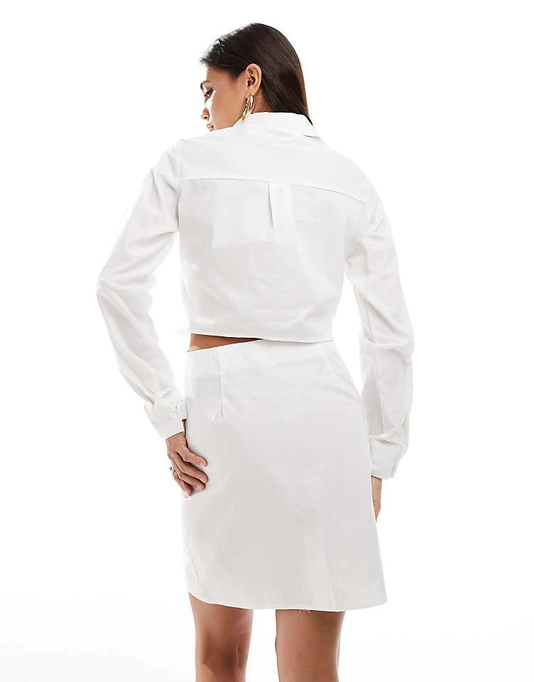 Pimkie Pocket Detail Cut Out Mini Shirt Dress In White For Women 5 Pimkie Pocket Detail Cut Out Mini Shirt Dress In White For Women - Image 3