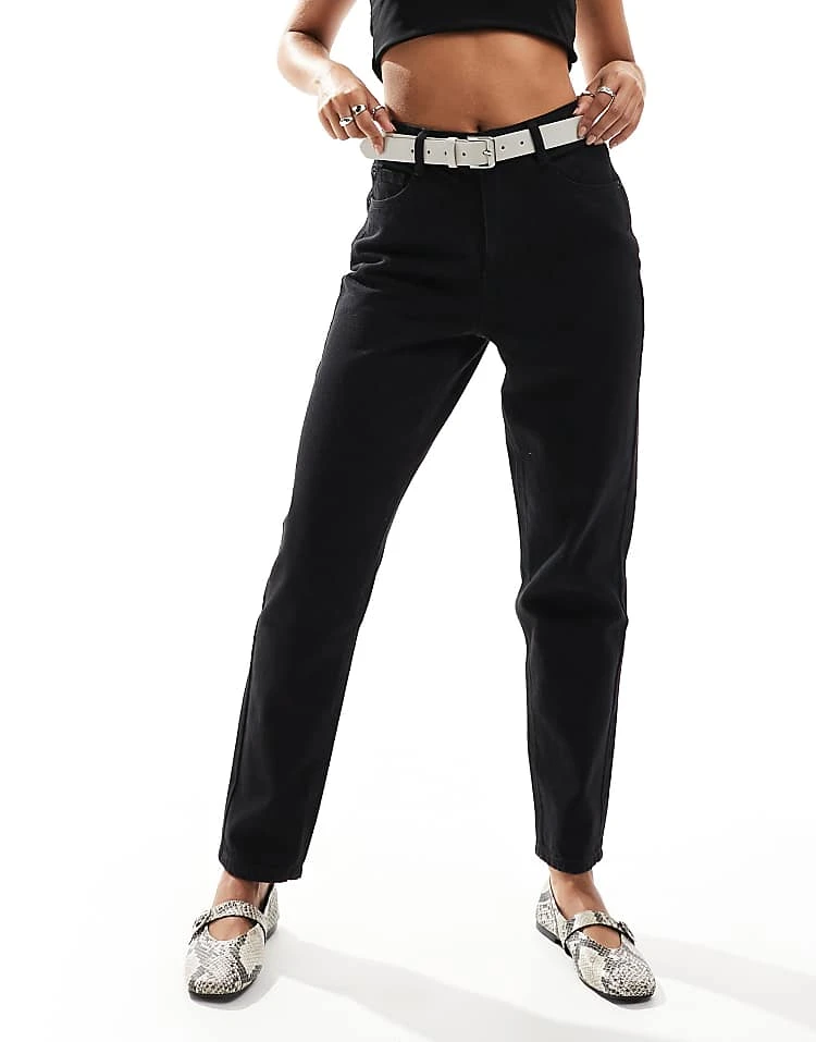 Pimkie High Waisted Mom Jeans In Black For Women 8 Pimkie High Waisted Mom Jeans In Black For Women - Image 6