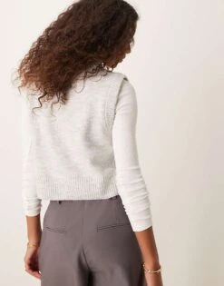 Pimkie Knitted Vest Jumper In Light Grey For Women -Cheap Fashnado Store 206970281 4