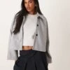 Pimkie Pointed Collar Jacket In Grey For Women 1 Pimkie Pointed Collar Jacket In Grey For Women -Cheap Fashnado Store 206970289 1 grey