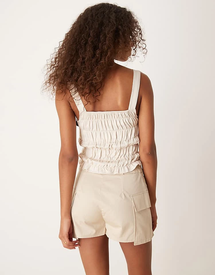 Pimkie Cargo Pleated Mini Skort In Beige For Women 6 Pimkie Cargo Pleated Mini Skort In Beige For Women - Image 4