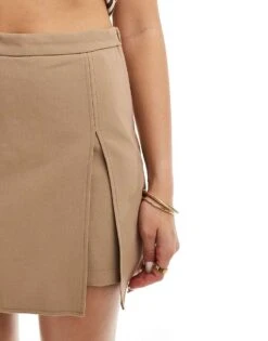 Pimkie Tailored Mini Side Split Skort In Camel For Women -Cheap Fashnado Store 206970382 5