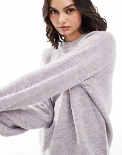 Pimkie Crew Neck Jumper In Grey Marl For Women Warm Lilac -Cheap Fashnado Store 207124441 4