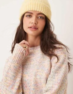 Pimkie High Neck Jumper In Mixed Yarn For Women White -Cheap Fashnado Store 207124455 4