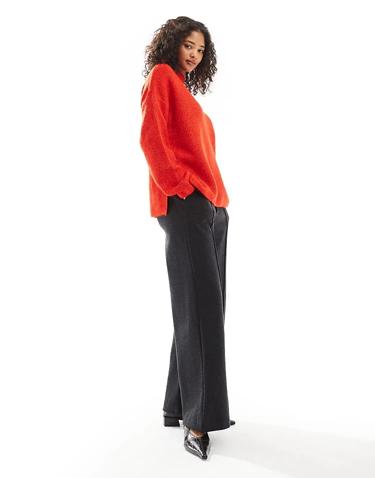 Pimkie High Neck Wide Sleeve Jumper In Red For Women Red(fiery Red) 5 Pimkie High Neck Wide Sleeve Jumper In Red For Women Red(fiery Red) - Image 3