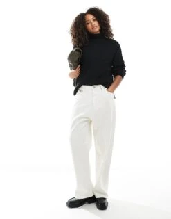 Pimkie Knitted High Neck Side Split Jumper In Black For Women