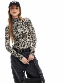 Pimkie Knitted Rib Roll Neck Top In Leopard For Women Animal Print 11 Pimkie Knitted Rib Roll Neck Top In Leopard For Women Animal Print -Cheap Fashnado Store 207124536 1 animalprint 1