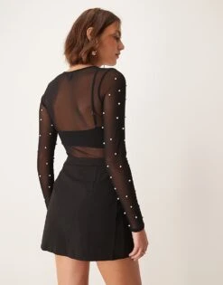 Pimkie Side Split Skort In Black For Women -Cheap Fashnado Store 207129863 3