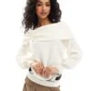 Pimkie Knitted Bardot Ruched Detail Jumper In White For Women -Cheap Fashnado Store 207133351 1 white