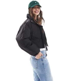 Pimkie Funnel Neck Cropped Padded Jacket In Black For Women -Cheap Fashnado Store 207133372 4