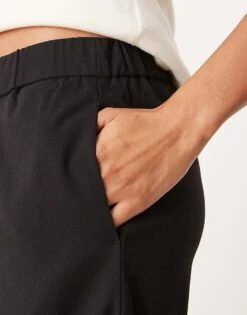 Pimkie Drawstring Tie Waist Wide Leg Trousers In Black For Women -Cheap Fashnado Store 207133405 5