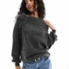 Pimkie Knitted Bardot Ruched Detail Jumper In Grey For Women -Cheap Fashnado Store 207133422 1 grey