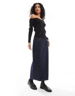 Pimkie Asymmetric Bardot Button Through Sweater In Black For Women -Cheap Fashnado Store 207143216 3