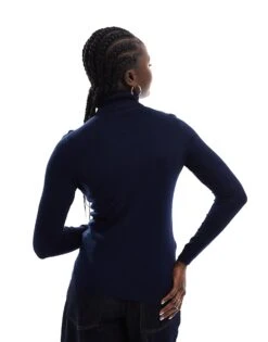 Pimkie Fine Knit Turtleneck Jumper In Navy For Women -Cheap Fashnado Store 207143242 4
