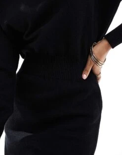 Pimkie Knitted Fitted Mini Jumper Dress In Black For Women -Cheap Fashnado Store 207240531 3