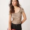 Pimkie Slinky Scoop Neck Body In Leopard Print For Women -Cheap Fashnado Store 207240547 1 leopardprint