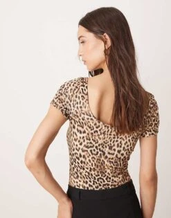Pimkie Slinky Scoop Neck Body In Leopard Print For Women -Cheap Fashnado Store 207240547 4