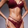 Boux Avenue Yonina Lace Thong In Wine For Women -Cheap Fashnado Store 207269823 1 wine 2