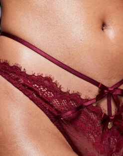 Boux Avenue Yonina Lace Thong In Wine For Women -Cheap Fashnado Store 207269823 3