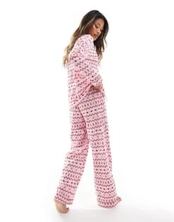 Boux Avenue Christmas Fleece Long Sleeve & Trouser Pjs In A Bag In Fairisle Print For Women Pink 10 Boux Avenue Christmas Fleece Long Sleeve & Trouser Pjs In A Bag In Fairisle Print For Women Pink -Cheap Fashnado Store 207269939 4