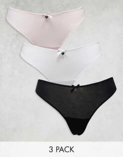 Boux Avenue 3 Pack Lace Thongs In Multi For Women