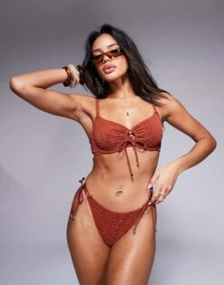 Boux Avenue Amalfi Stripe Bikini In Rust