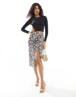 Pimkie Slinky Twist Back Detail Cutout Long Sleeve Top In Black For Women -Cheap Fashnado Store 207440987 3