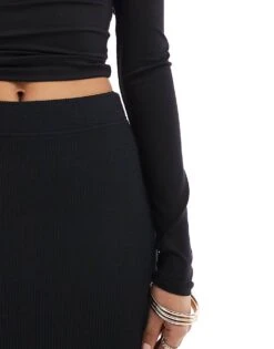 Pimkie Side Slit Midi Skirt In Black For Women 12 Pimkie Side Slit Midi Skirt In Black For Women -Cheap Fashnado Store 207501674 5